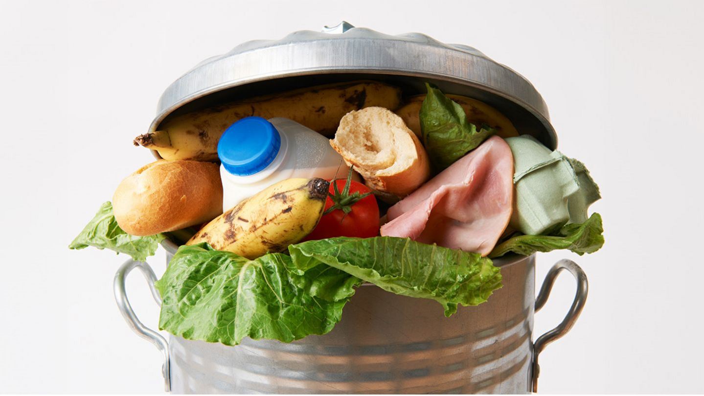 Food waste in a trash pale