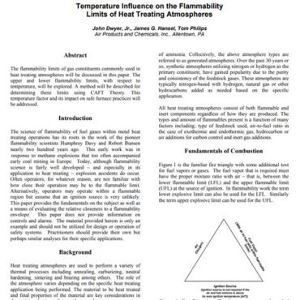 Temperature Influence on the Flammability Limits of Heat Treating Atmospheres Article