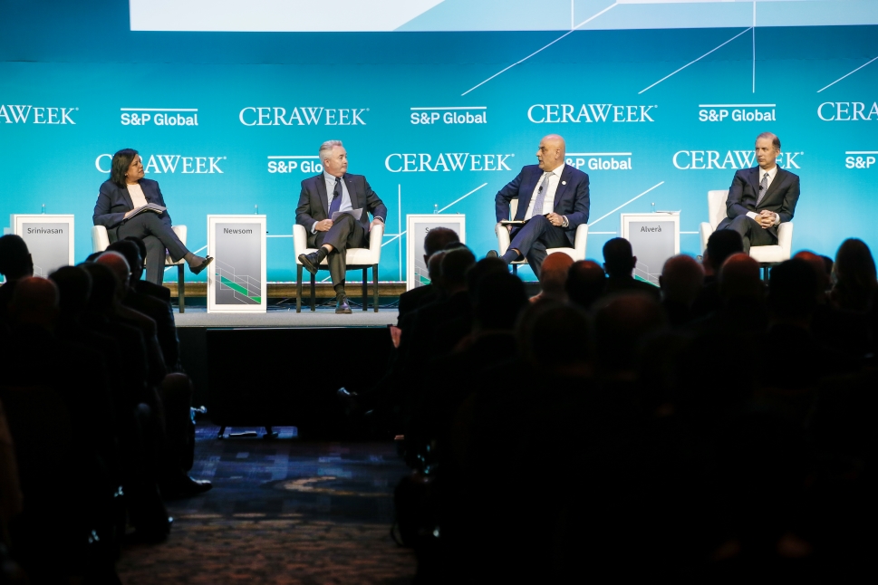 Air Products' Chief Operating Officer, Dr. Samir J. Serhan, participating in a panel at CERAWeek